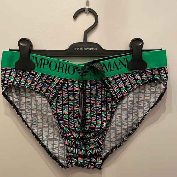 Emporio Armani Allover Vertical Logo Brief, NWT - Picture 2 of 9